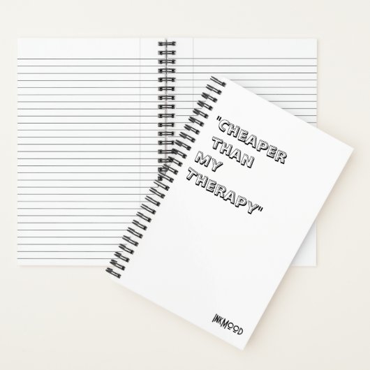 InkMood: "Goedkoper dan mijn therapie" Notitieboek (Binnen)