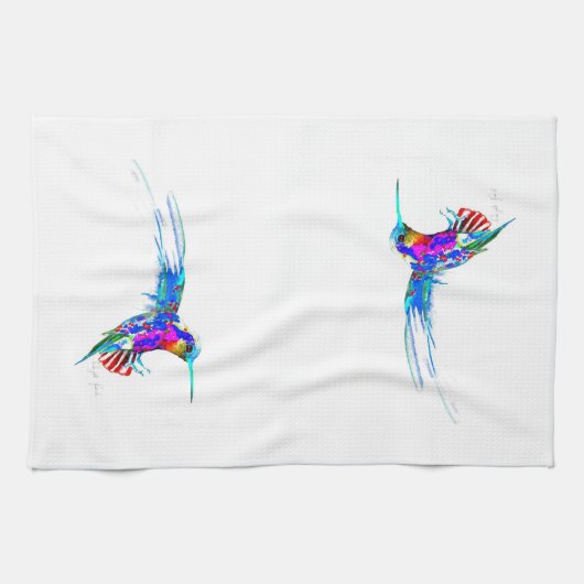 "Inkomend!" Hummingbird Print Theedoek (Horizontaal)