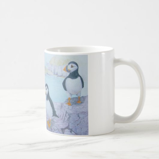 Inkomend! Puffins Original Art Mok (Rechts)