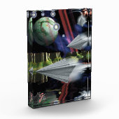 Inkomende Kleur Illustratie Acryl Blok (Links)