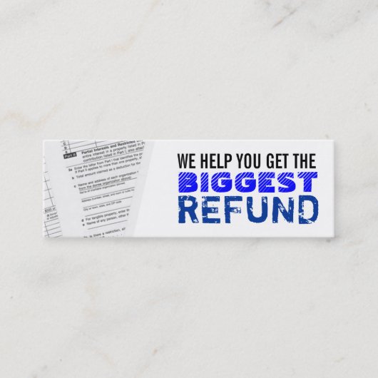 Inkomensbelastingen Skinny-Visitekaartjes Mini Visitekaartje (Voorkant)