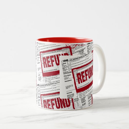 Inkomstenbelasting Terugbetaalde stempel Tweekleurige Koffiemok (Voorkant rechts)