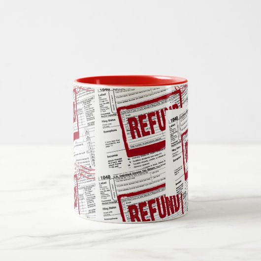 Inkomstenbelasting Terugbetaalde stempel Tweekleurige Koffiemok (Center)