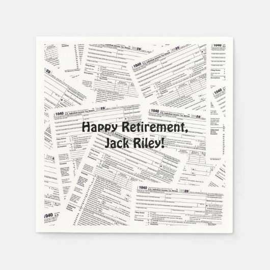 Inkomstenbelastingformulier 1040 Pensioenuitkering Servet (Voorkant)