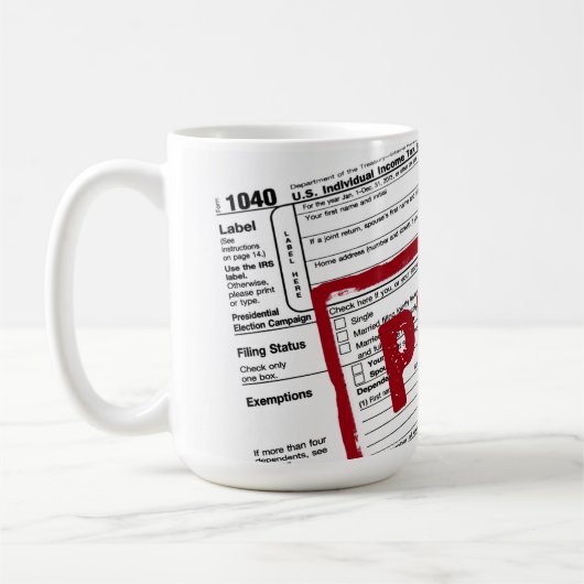 Inkomstenbelastingformulieren koffie-Mok Koffiemok (Links)