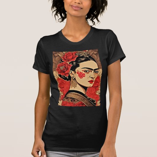 InkPunk Frida Kahlo T-shirt – vet en iconisch (Voorkant)