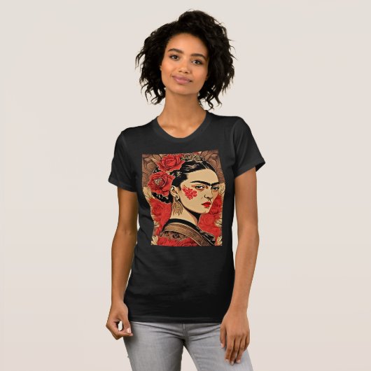 InkPunk Frida Kahlo T-shirt – vet en iconisch (Voorkant volledig)