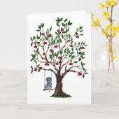 Inkspot de kip op een swing verjaardagskaart kaart (Gele Bloem)