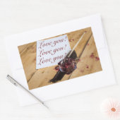 Inkstand, quill en papier aanpasbaar rechthoekige sticker (Envelop)