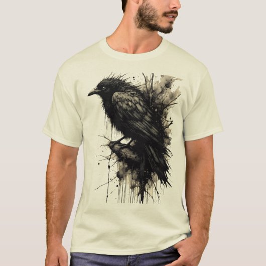 Inkstorm Crow Silence Before the Caw T-shirt (Voorkant)