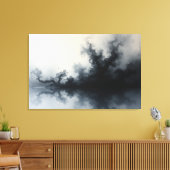 Inkstorm – Monochrome Abstracte Vloeibare Kunst 91 Canvas Afdruk (Insitu (Woonkamer))