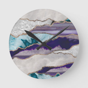 Inkt Agate Gold Glitter Glam #2 (Faux Glitter) #ar Ronde Klok