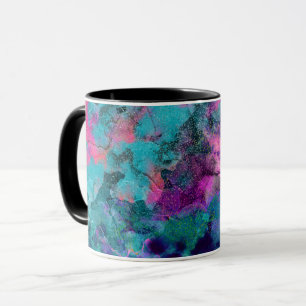 Inkt Aquarel Abstract Kosmisch Kleur Schilderij Mok