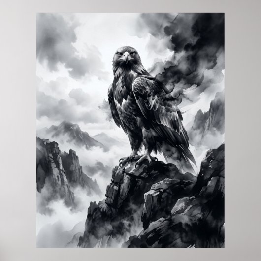 Inkt Arend Stormklippen Poster (Voorkant)