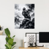 Inkt Arend Stormklippen Poster (Thuiskantoor)
