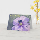 Inkt artwork bumble bee verjaardagskaart kaart (Gele Bloem)