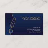 Inkt blauw en goud van de notarische quillepen visitekaartje (Voorkant)