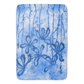 Inkt Bloemen Blue Sky Badmat (Voorkant Verticaal)