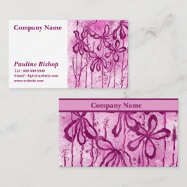 Inkt Bloemen Roze Visitekaartje