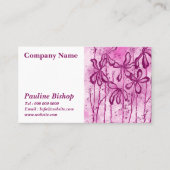 Inkt Bloemen Roze Visitekaartje (Voorkant)