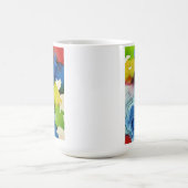 Inkt Blot art design in rood, blauw, geel en groen Koffiemok (Center)