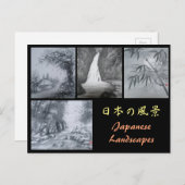 Inkt Briefkaart Japanse landschappen (Voorkant / Achterkant)