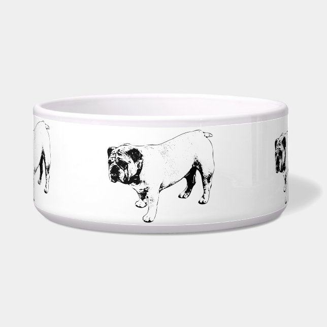 Inkt Bulldog Evenwicht Voerbakje (Voorkant)