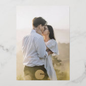 Inkt camellia bruiloft bruin en goud folie uitnodiging (Achterkant)