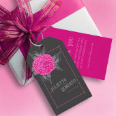 Inkt camellia bruiloft roze grijs bruin cadeaulabel