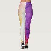 Inkt Cloud Swirl Abstract Rood Geel Violet Leggings (Achterkant)