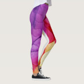 Inkt Cloud Swirl Abstract Rood Geel Violet Leggings (Rechts)