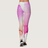 Inkt Cloud Swirl Abstract Trendy Hot Pink Peach Leggings (Achterkant)