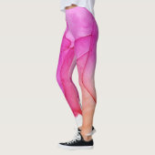 Inkt Cloud Swirl Abstract Trendy Hot Pink Peach Leggings (Links)
