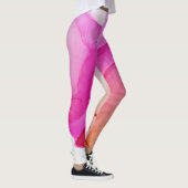 Inkt Cloud Swirl Abstract Trendy Hot Pink Peach Leggings (Rechts)
