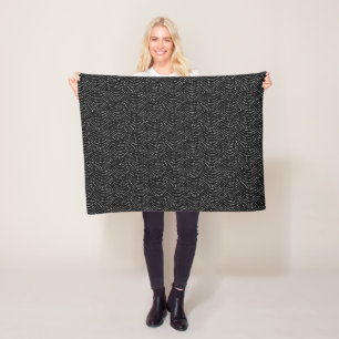 Inkt Dot Scales - Zwart Fleece Deken