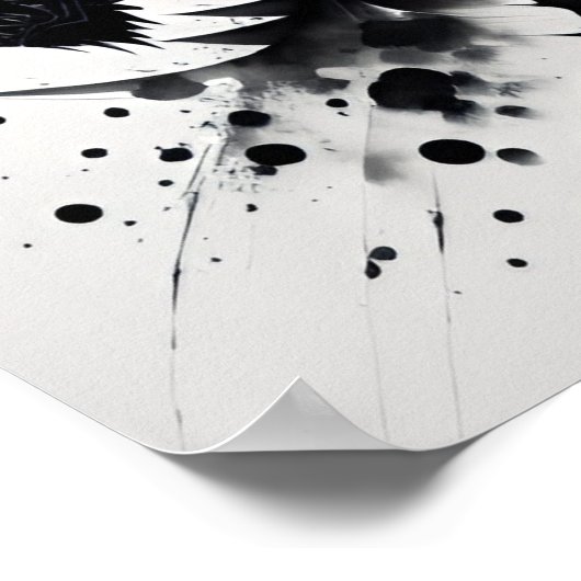 Inkt drakenkop poster (Hoek)