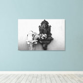 INKT EFFECT op gietijzer op uitgerekt canvas Afdruk (Insitu (Houten vloer))