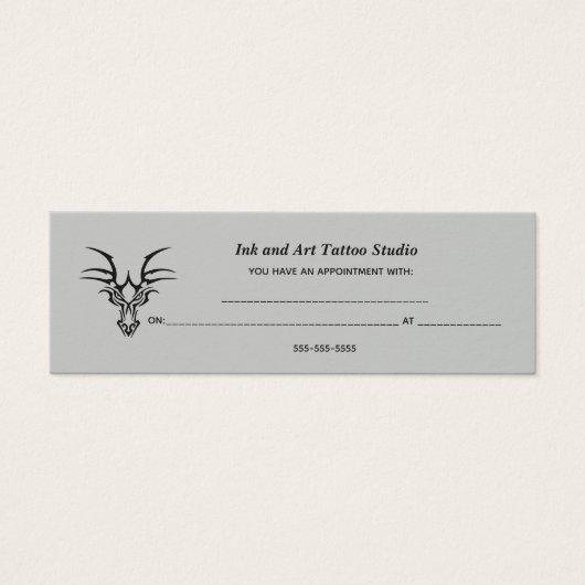 Inkt en Art Tattoo Studio Afspraakkaarten Mini Visitekaartjes (Voorkant)