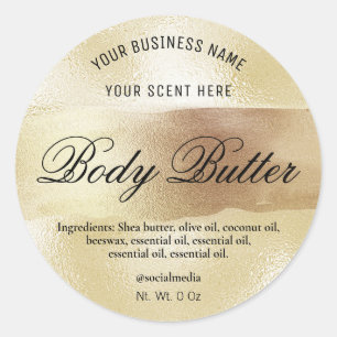 Inkt- en folieproductlabels in goudstijl ronde sticker