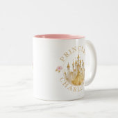 Inkt en Goud Princess Castle Mok - Gepersonaliseer (Voorkant rechts)