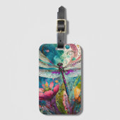 Inkt en Pen Waterverf Dragonfly Bagagelabel (Voorkant (verticaal))