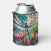Inkt en Pen Waterverf Dragonfly Koelbox Blikjeskoeler (Blikje Achterkant)