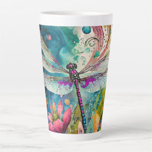 Inkt en Pen Waterverf Dragonfly Latte Mok