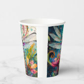 Inkt en Pen Waterverf Dragonfly Papieren Bekers (Rechts)