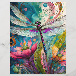 Inkt en Pen Waterverf Dragonfly Scrapbook Papier
