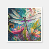 Inkt en Pen Waterverf Dragonfly Servet (Voorkant)
