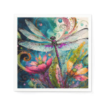 Inkt en Pen Waterverf Dragonfly
