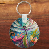 Inkt en Pen Waterverf Dragonfly Sleutelhanger (Achterkant)