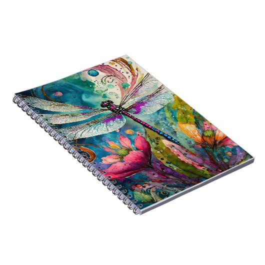 Inkt en Pen Waterverf Dragonfly Spiral Notitieboek (Rechterzijde)