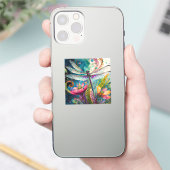 Inkt en Pen Waterverf Vinyl Dragonfly Sticker (Telefoon)